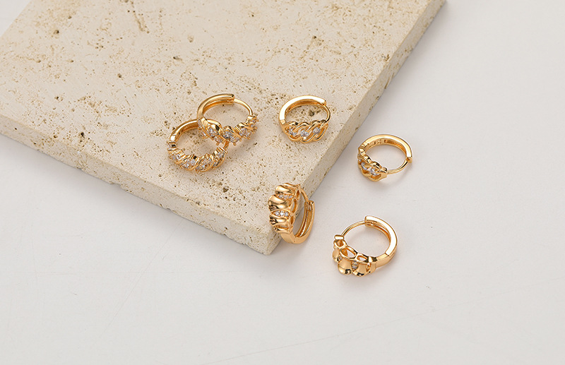Fashion 18k Gold Circle Copper Hoop Earrings display picture 2
