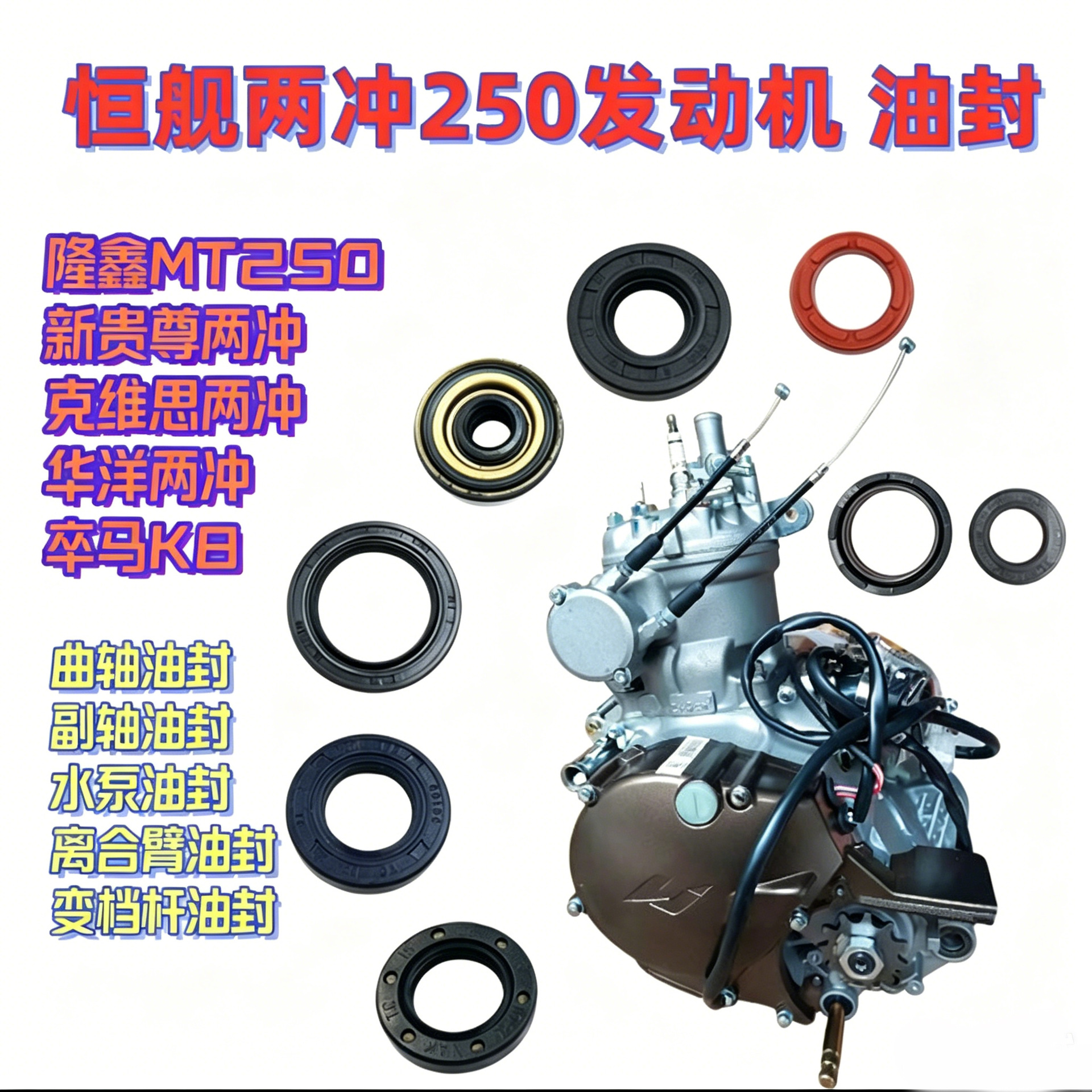 Hengjian Two-Stroke Mt250 Yamaha Dt230 Engine Parts Auxiliary Shaft Starting Shaft Gear Shift Lever Crankshaft Oil Seal