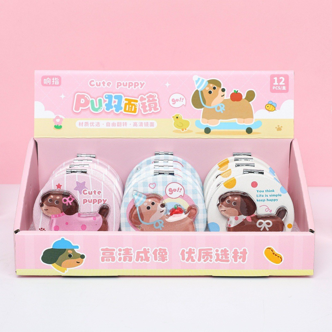 Dedo sonoro capibara plegable espejo de doble cara de dibujos animados colgantes de panda espejo de arena movida espejo de maquillaje portátil pequeño espejo