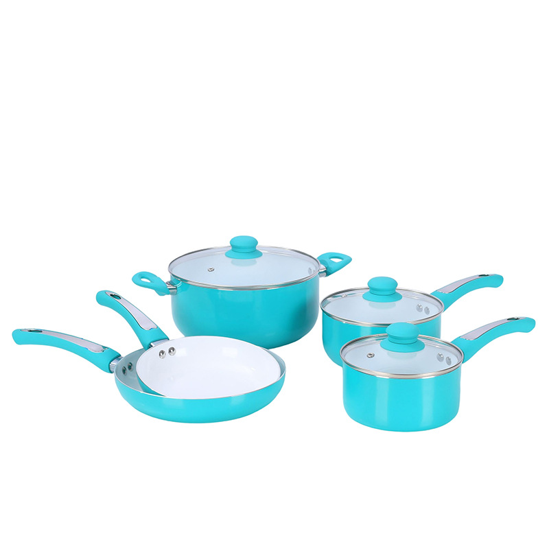 Juego de utensilios de cocina de aluminio antiadherente sartén sopa olla leche olla hogar olla traje al por mayor