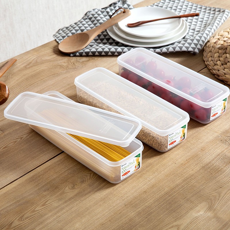 Caja de almacenamiento de fideos de plástico, caja de sellado de fideos de alimentos, refrigerador de cocina, caja de almacenamiento de artefactos