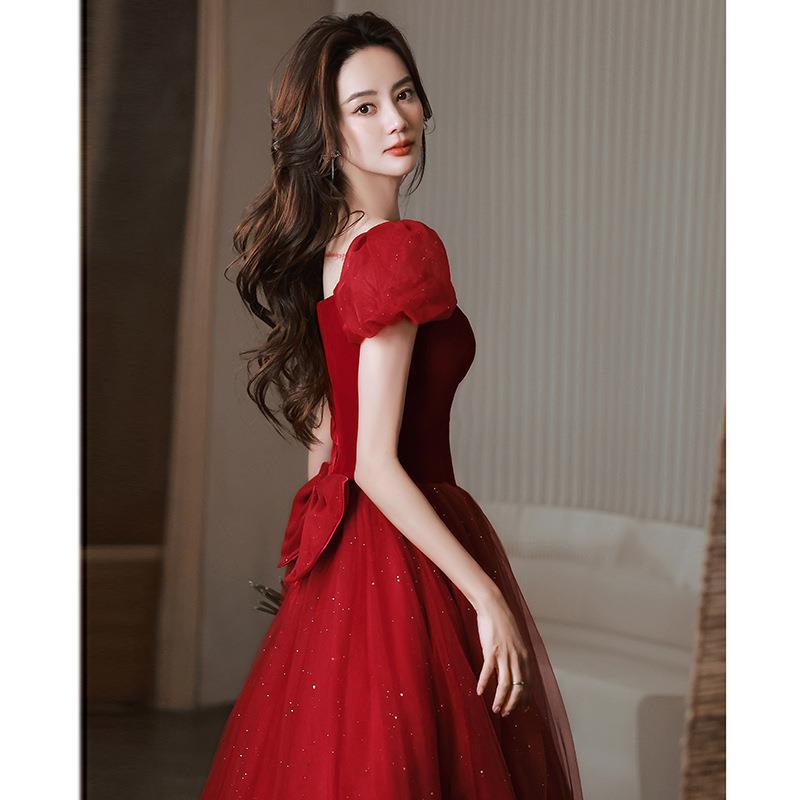Vestido de Novia Estilo Princesa Fugitiva, Nuevo Diseño 2025, Rojo Elegante, Vestido de Compromiso de Verano, Vestido de Novia para Mujer image 6