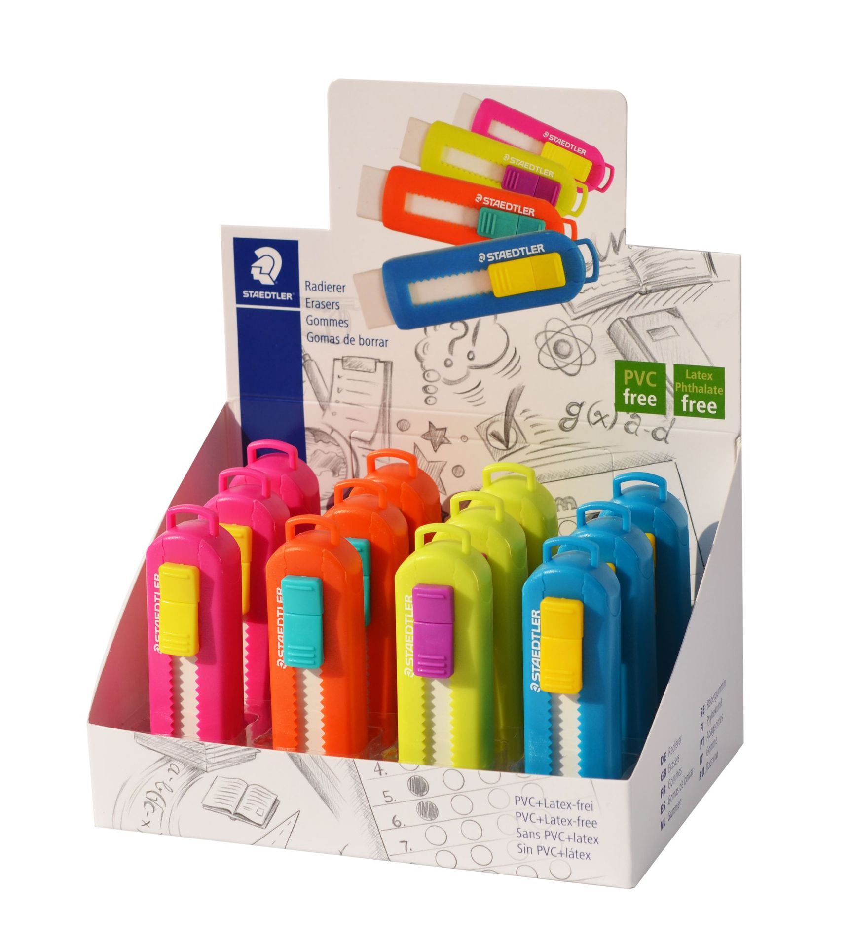 Alemán sidelou goma push eraser nuevo contraste color caramelo serie Push-Pull borrador retráctil