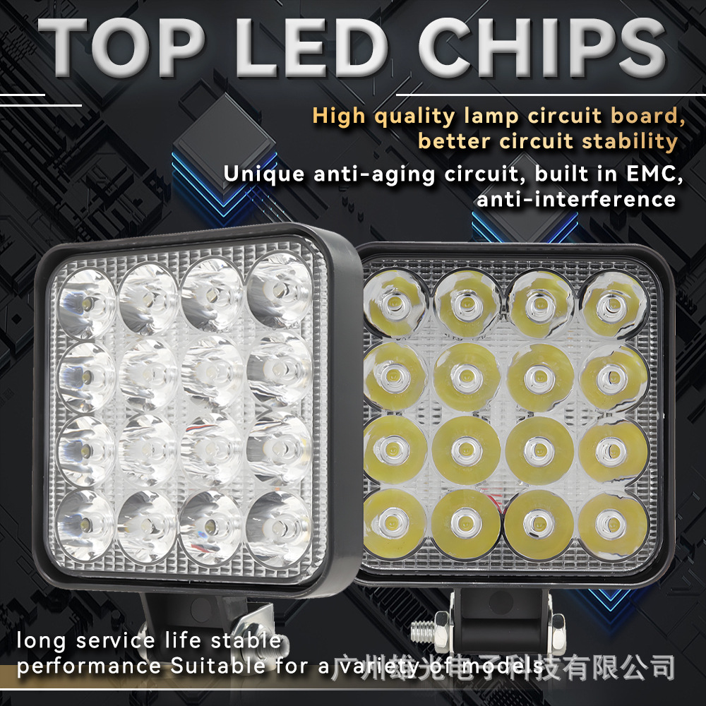Factory wholesale car led headlight mini square external spotlight electric car headlight spotlight inspection lamp