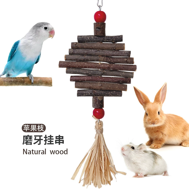 Яблонная палочка питомца моляр висит хомяк игрушка кусает палку