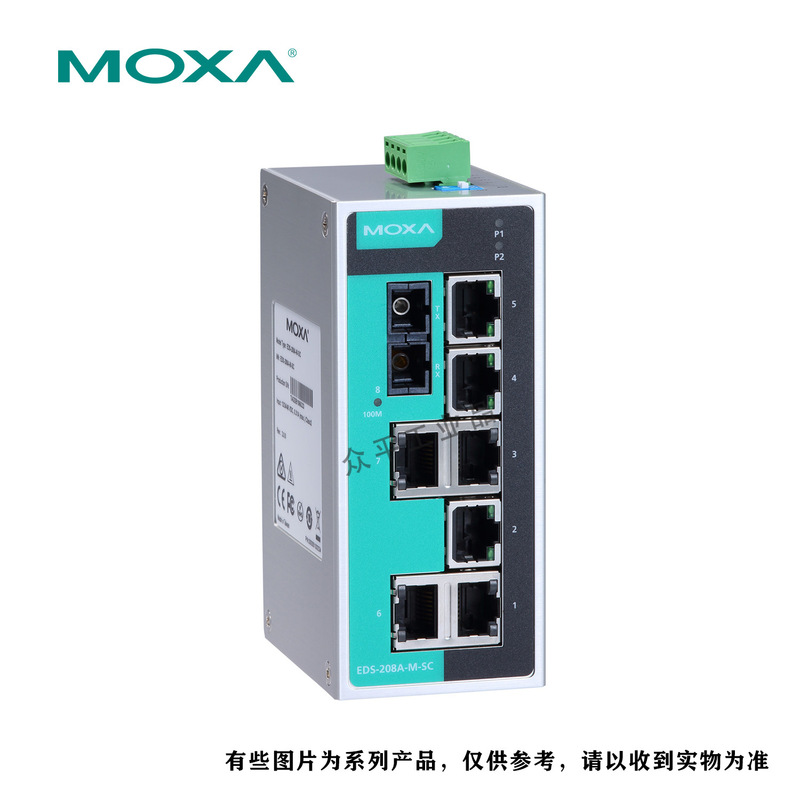 Moxa Eds-208A-Mm-Sc 8-Port Unmanaged Industrial Ethernet Switch