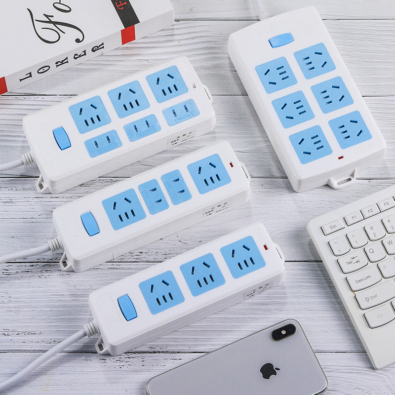 Multi-functional intelligent plug-in socket panel converter with long-line student dormitory multi-position plug-in board for safe home use