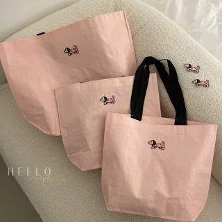 小麦子ins卡通编织购物袋大容量便携手提环保单肩包装礼品袋超市