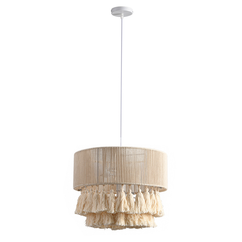 Lámparas de restaurante bohemias retro cuerdas de cáñamo creativas lámparas de dormitorio viviendas residenciales sala de estar silenciosa luces de lámparas de luces