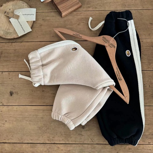 Children's composite one-piece plush pants, winter new unisex baby cartoon casual solid color sport pants