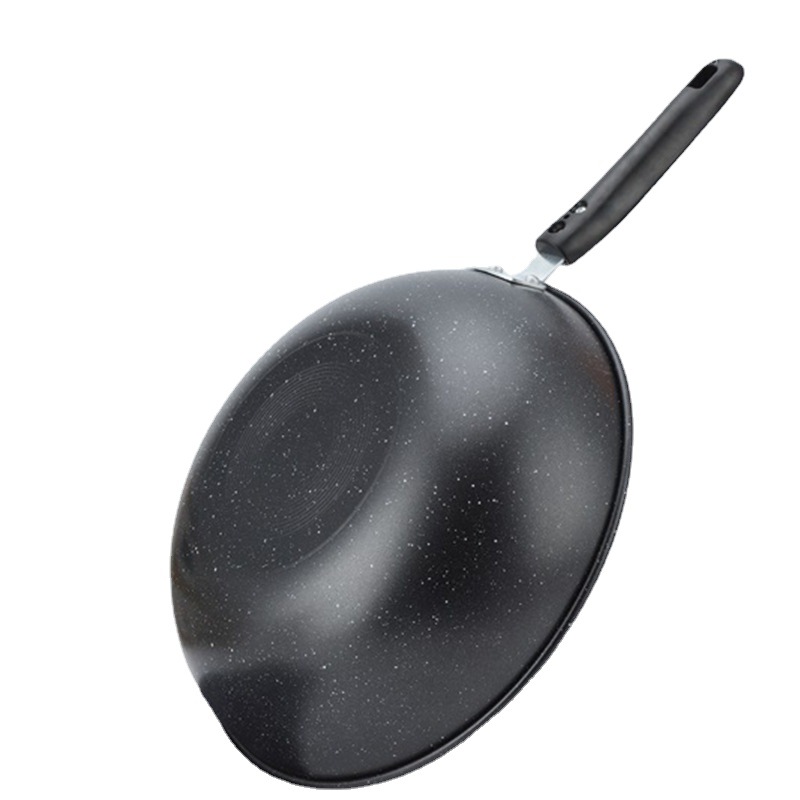 Suministro directo de fábrica de hierro wok hogar no recubierto sartén antiadherente Cocina de Inducción estufa de gas aplicable al por mayor