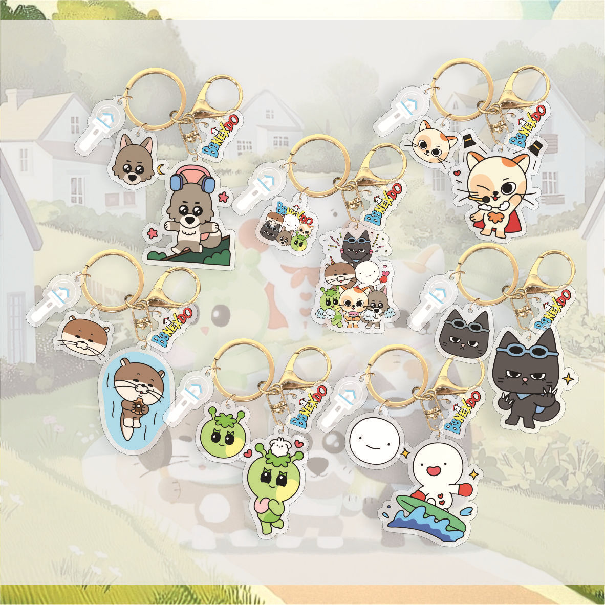 25th Anniversary BBNEXDO Cartoon 5th Anniversary New Plastic Keychain Pendant Accessory Celebrity Merchandise Same Version