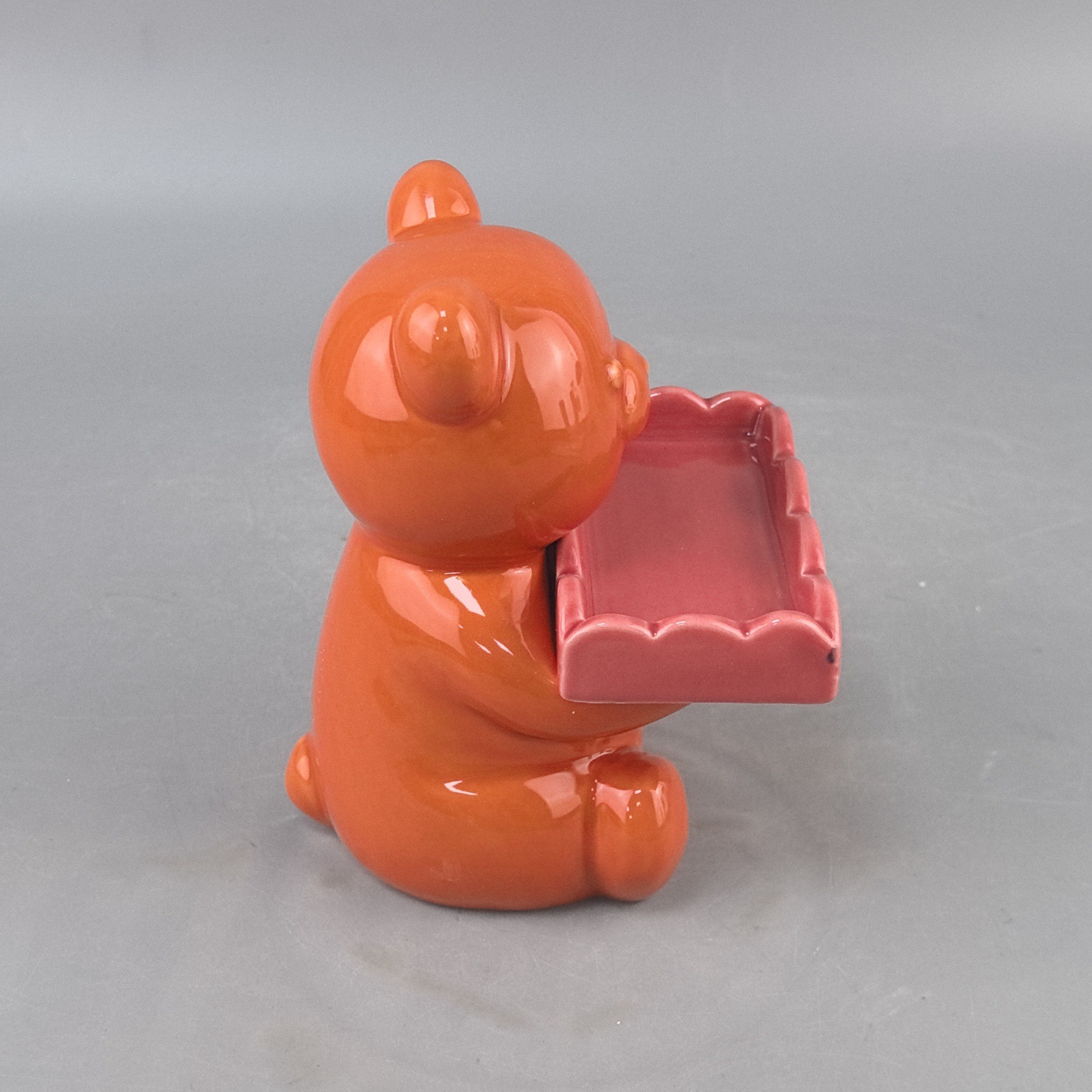 Bandeja de oso de cerámica, entrada de lujo ligera hecha a mano, decoración de oso, decoración de sala de estar de alta gama, transfronterizo