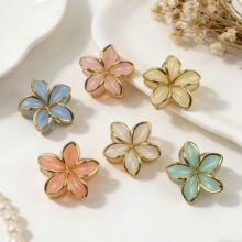 花朵抓夹大号发量大发抓鸡蛋花发夹高级感精致鲨鱼夹彩色发饰