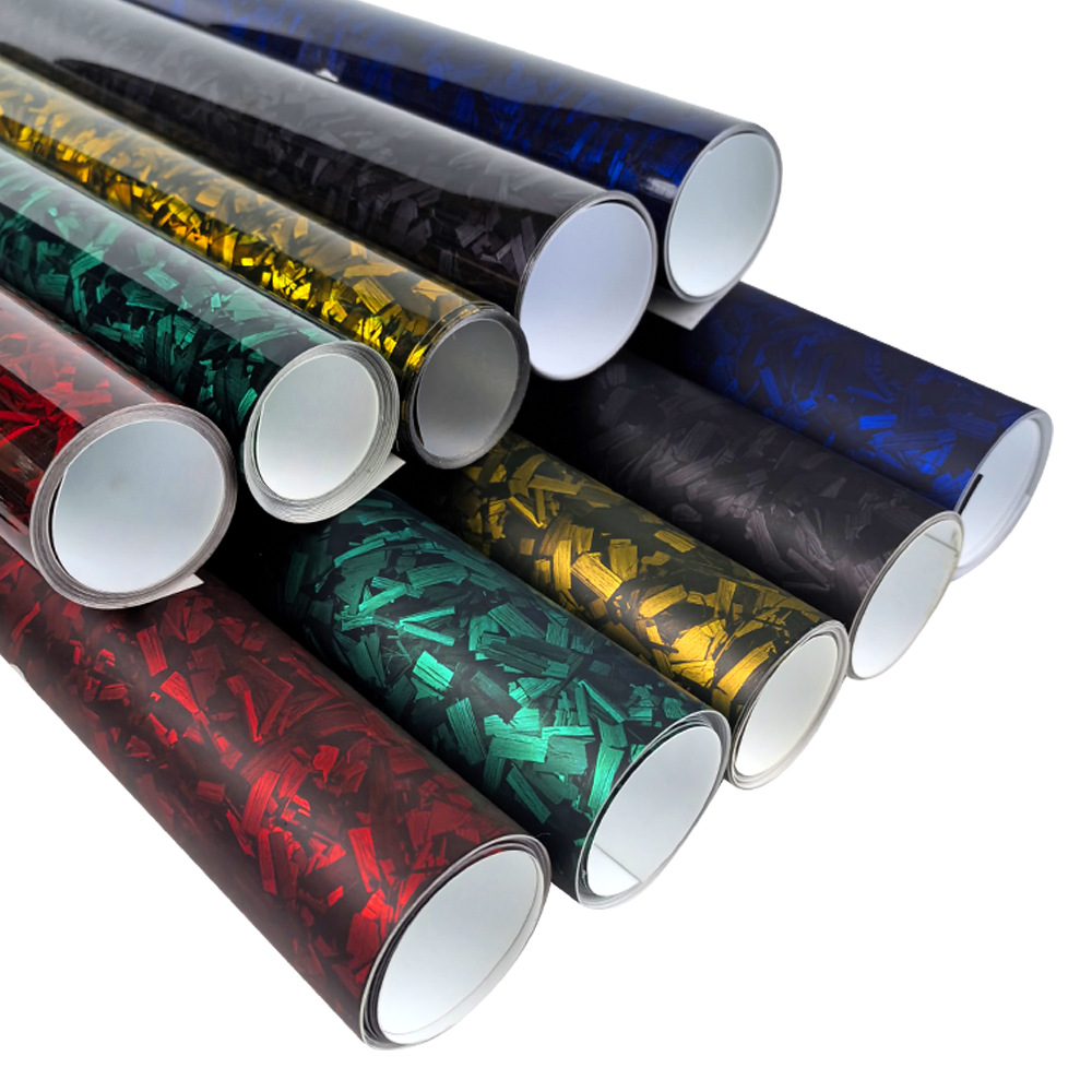 AliExpress Hot Sale Car PET Forged Carbon Fiber Flower Carbon Color Change Film Bright Matte Body Interior Modification Sticker Film