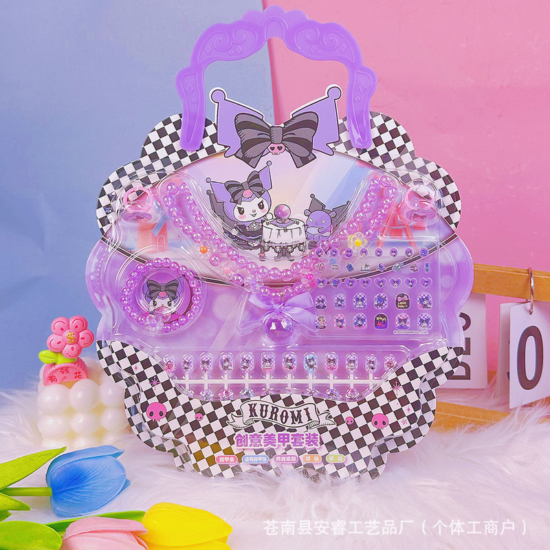 Sanrio Children's Nail Stickers Necklace Bracelet Nail Sticker Set Creative Nail Art Stickers Planner Decoration