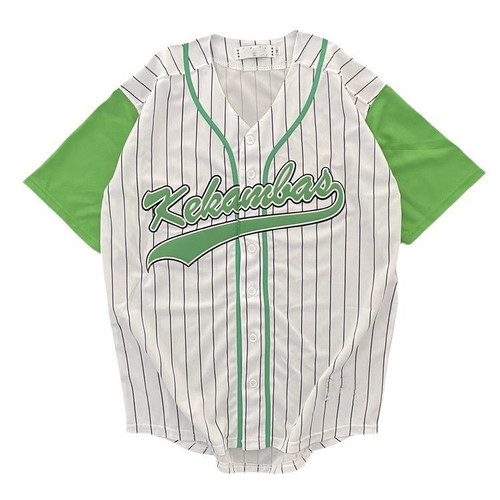 Trendy American-style baseball jersey with short sleeves, Harajuku-inspired T-shirt, streetwear-style colorful patchwork sweatshirt