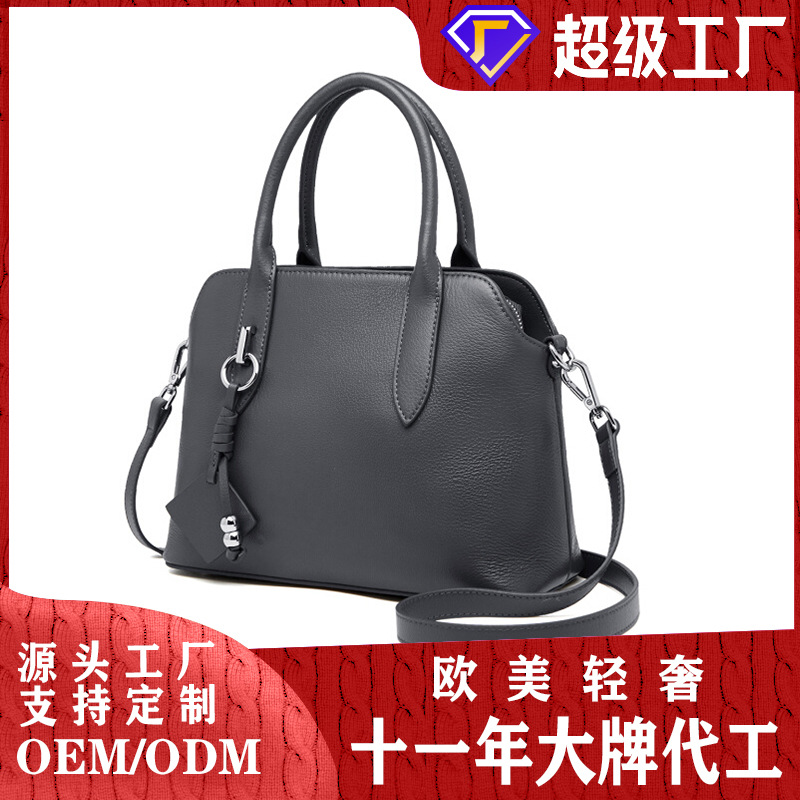 手袋皮具代工轻奢红色真皮包包LOGO烫金大容量婚包女士通勤手提包