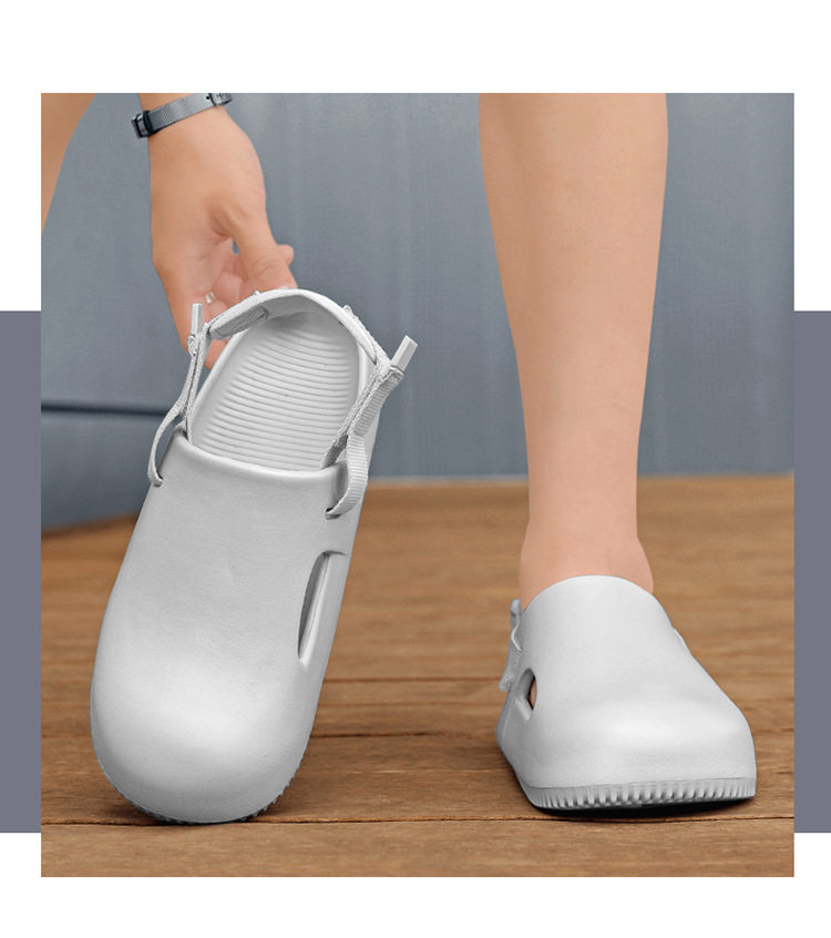 Dép lê nam bít mũi đúc nguyên khối đế mềm chống trượt, thoáng khí đi biển mùa hè — Màu kaki, Màu nâu, Xanh lá cây, màu xám chi tiết 11