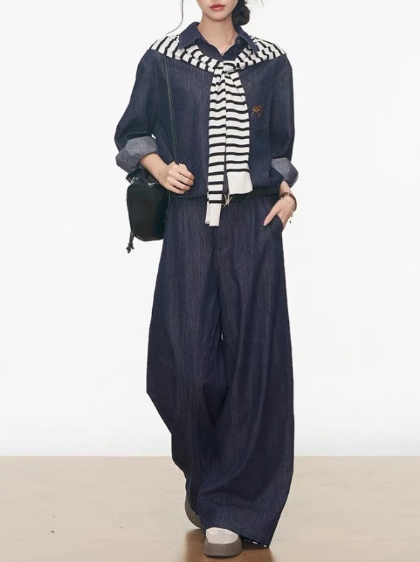 7.20新品 WESTAYON牛仔套装女2025新款牛仔外套天丝牛仔裤+披肩棉|undefined