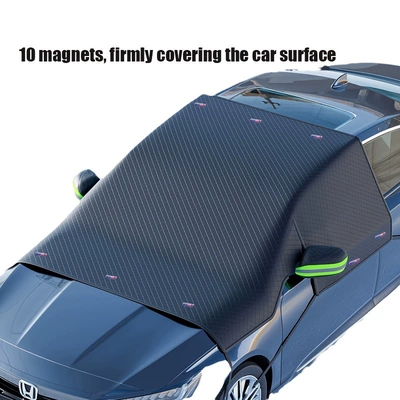 Car snow shield, Car Magnetic Snow Shield - 10-magnet-thickened-model-green-ears-extra-large-size