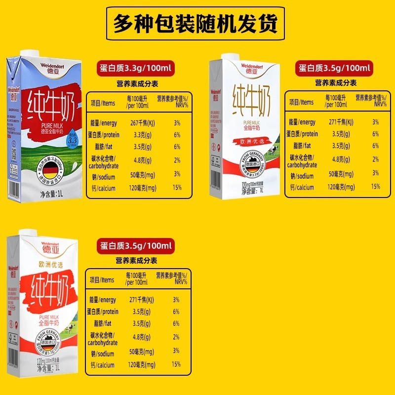 Deya オリジナル輸入スポットヨーロッパ厳選全乳 1L 朝食純乳卸売送料無料|undefined
