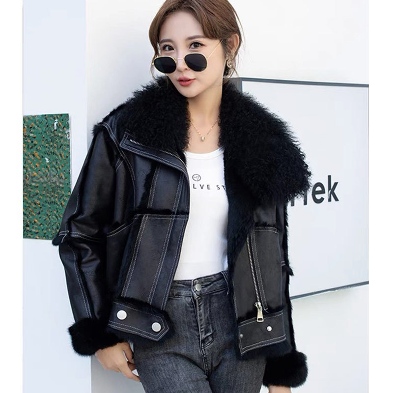 Women's Clothing A small number of clothing spring and autumn women's rabbit Haining 2024 new wool collar real fur coat_voghion.com