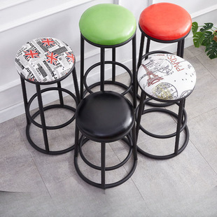 Bar Stool, Mobile Phone Counter, Round Stool, High Stool, Game Hall Cashier Stool, Coffee Shop, Milk Tea Shop, Bar Painting Wenwu