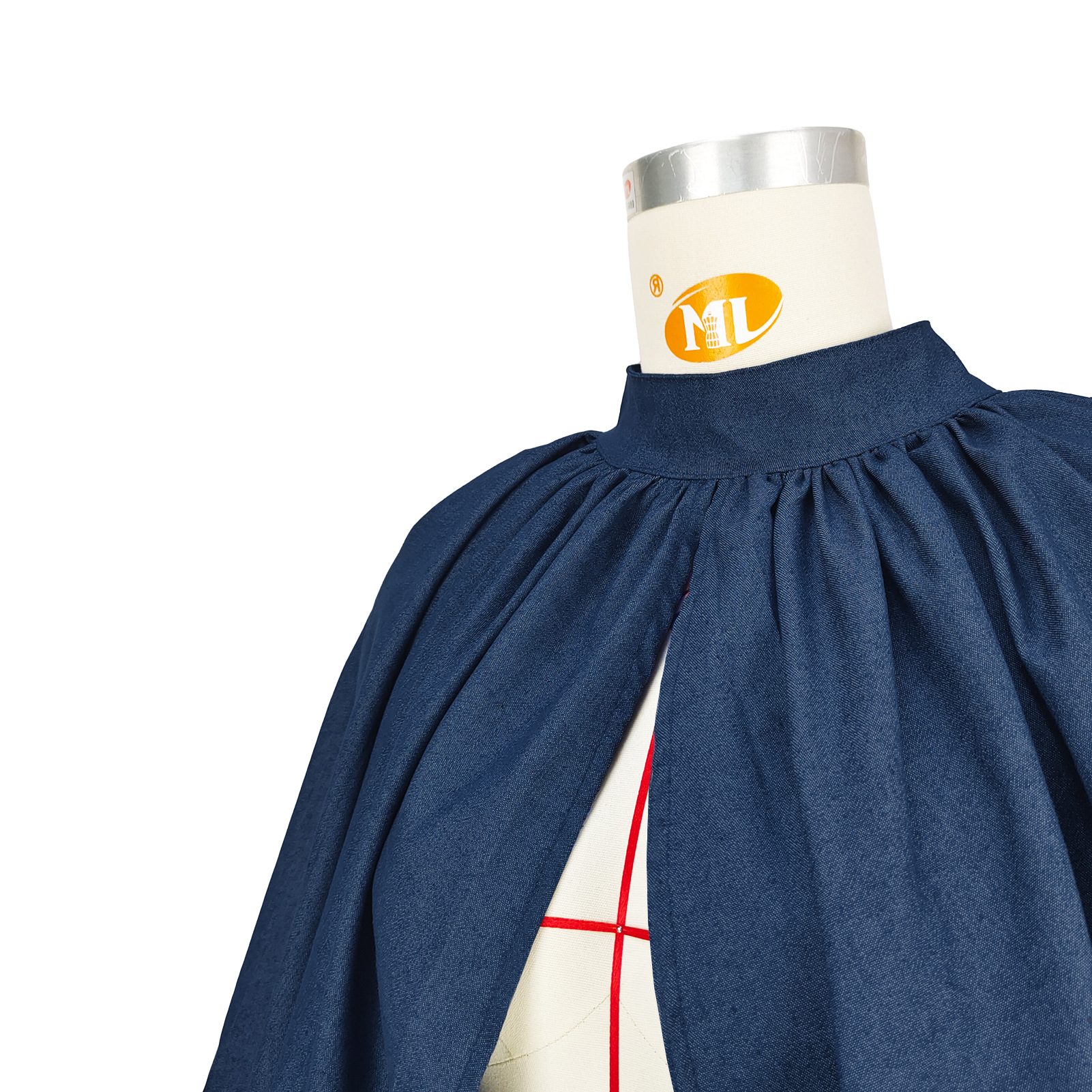 Fornitura di abbigliamento femminile, cardigan senza schienale con maniche a pipistrello e bottoni in denim alla moda_voghion.com