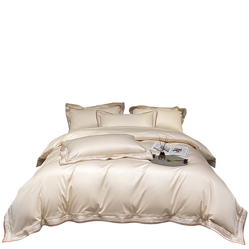 210 pieces of lightweight luxury long-staple cotton all-cotton four-piece set, maternity A-class pure cotton sheet and duvet cover satin bedspread four-piece set