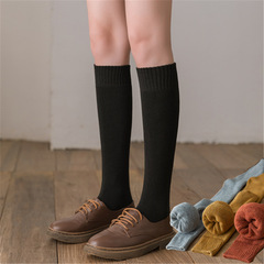 加厚保暖長筒襪女毛圈小腿襪純色男士襪子秋冬季學生加絨高筒棉襪