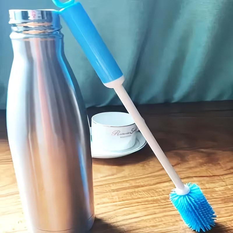 Cepillo de Silicona Giratorio de 360 Grados para Biberones y Vasos Térmicos, de Silicona y PE, para Limpieza