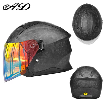 Motorcycle Safety Supplies – Cycling Winter Safety Helmet - carbon-fiber-forged-matte-black-color-plated-mirror-free-high-definition-mirror-m-suitable-for-head-circumference-56-57