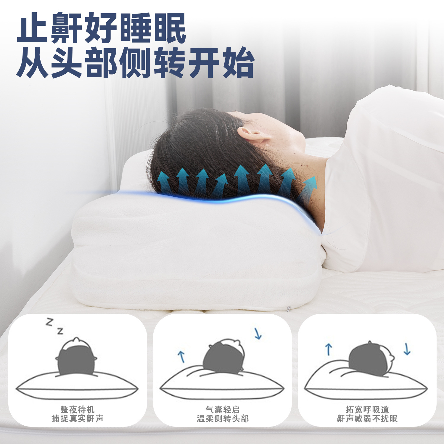 almohada de masaje transfronteriza de hombro y cuello compresión caliente almohada de tracción de bolsa de aire todo el cuerpo cuello hombro y cuello cintura almohada multifuncional para evitar el ronco image 3