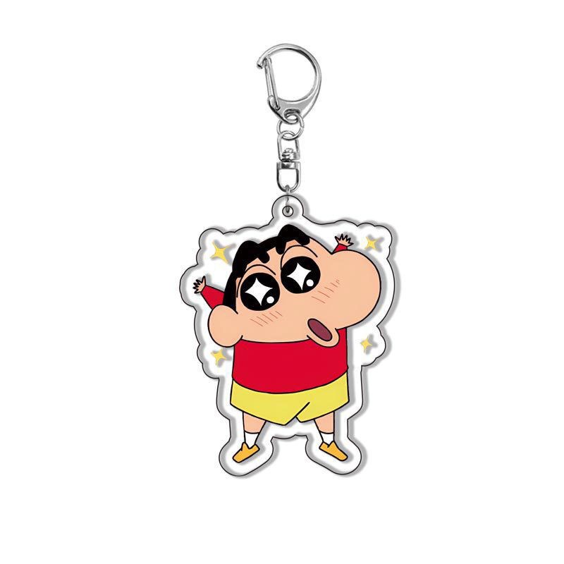 Crayon Shin-Chan Animación Periférico Nohara Shinsuke Xiaokui Xiaobai Nini Colgante de llavero de acrílico entre vientos