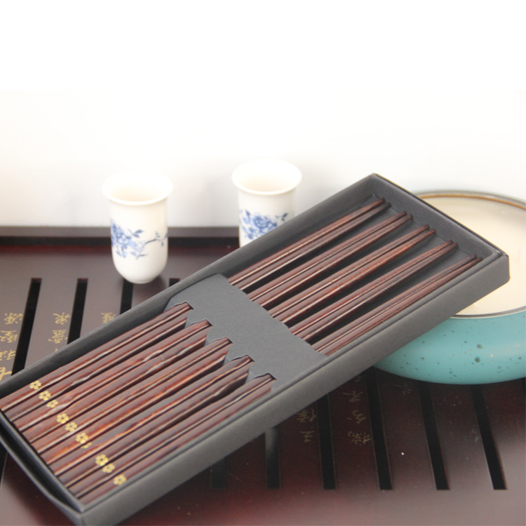 日式轻奢家用实木筷尖头创意木质筷防滑礼盒餐具套装马拉斯樱花筷|ms