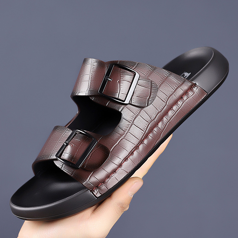 Nuevas sandalias de moda boutique transfronterizas para hombres, sandalias de calidad para interiores y exteriores, zapatos de playa transpirables casuales británicos