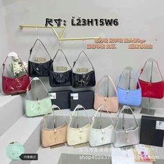 跨境亮面高级感包包女2025春夏新款百搭bags腋下包法棍包单肩手提