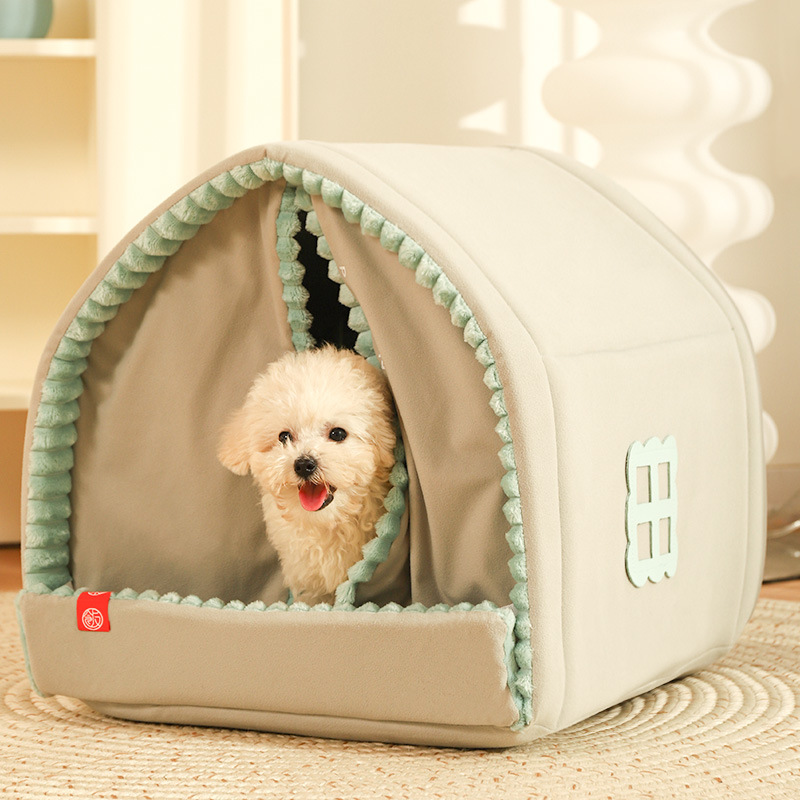 犬小屋冬保温小型犬家閉鎖ペット冬犬ベッド猫小屋四季通用犬屋|undefined