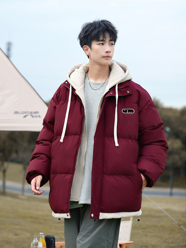 NASA False Two-Piece Coat Cotton Jacket for Men Winter 2024 New Arrival Loose Warm Down Cotton Coat Thick Winter Outfit Cotton Puffer Jacket