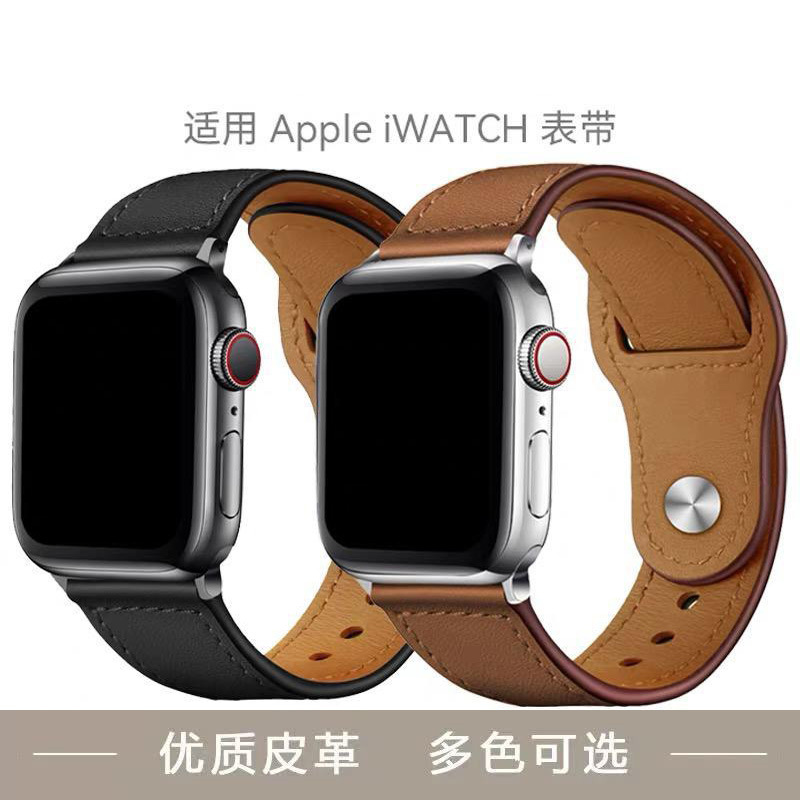 Suitable for Apple Huawei Applewatch Buckle Retro Business First-Layer Genuine Leather Watch Strap Manufacturer Spot Wholesale