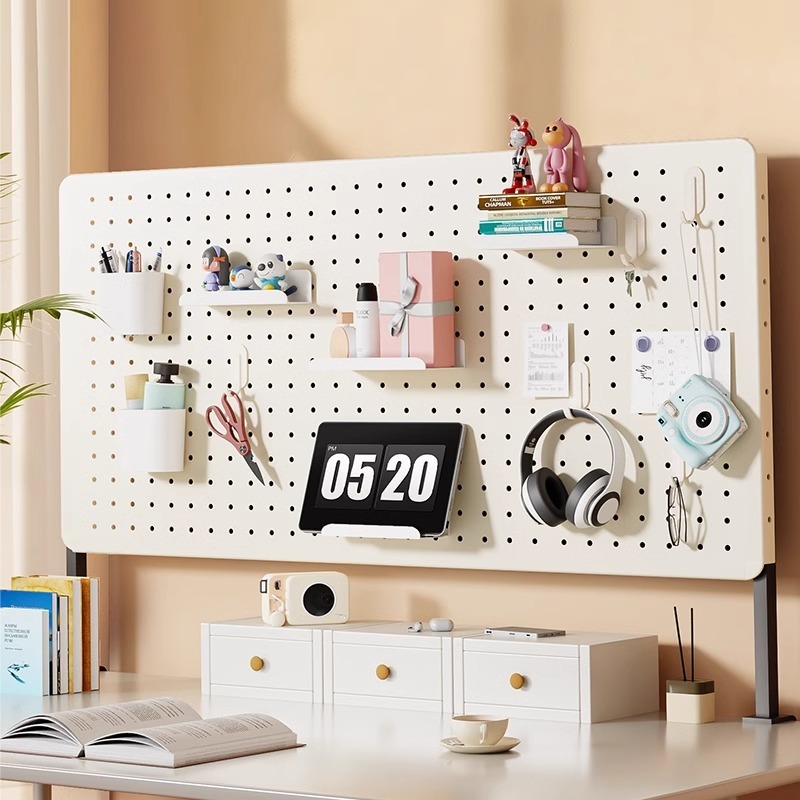 Desktop Hole Board Storage Rack Punch-Free Vertical Desk Office Partition Baffle Storage Wall Display Shelf