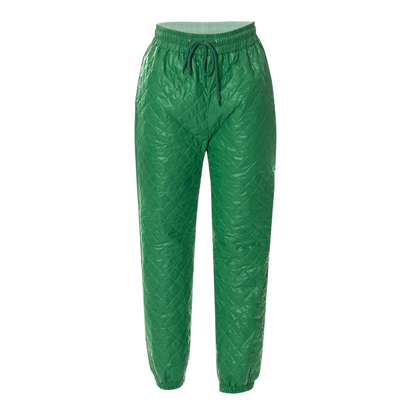 Vêtements pour femmes automne et hiver nouvelle couleur unie maille taille haute cravate jambe coton pantalon pantalons décontractés pour femmes_voghion.com