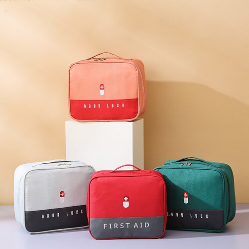 Household fabric medicine box, portable medicine storage bag, travel first-aid bag, children's and students 'medicine sorting and epidemic prevention bag