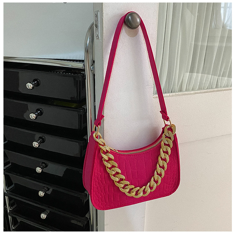 Nuevo color sólido serpentina bolsa de cadena bolso de las mujeres 2024 Moda bolso de hombro elegante moda axila bolsa