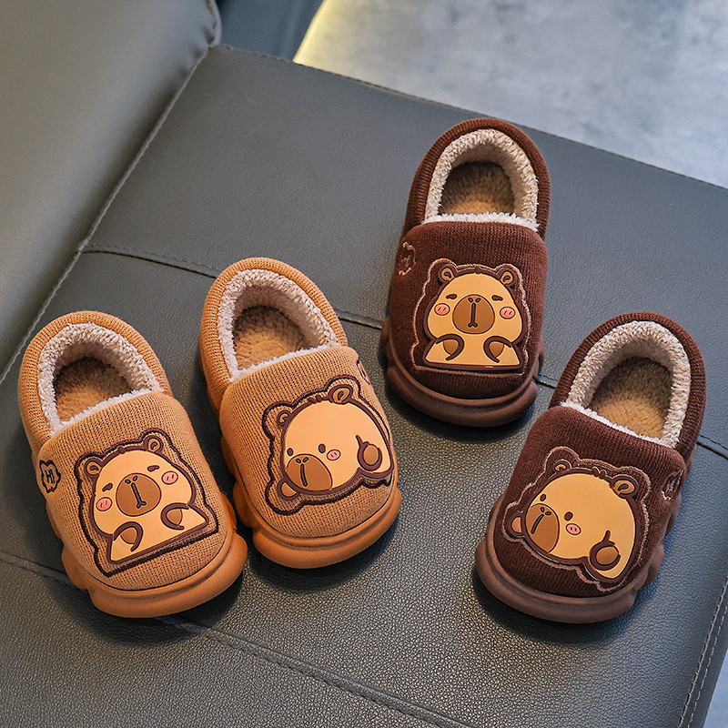 Bolsos de invierno para niños, zapatos de tacones de algodón para niños, zapatillas de algodón para niños mayores, zapatillas de algodón para niños con suela gruesa