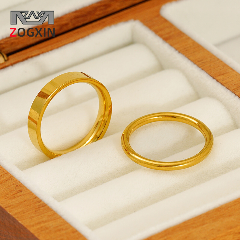 Glossy small design fashionable universal ring stainless steel