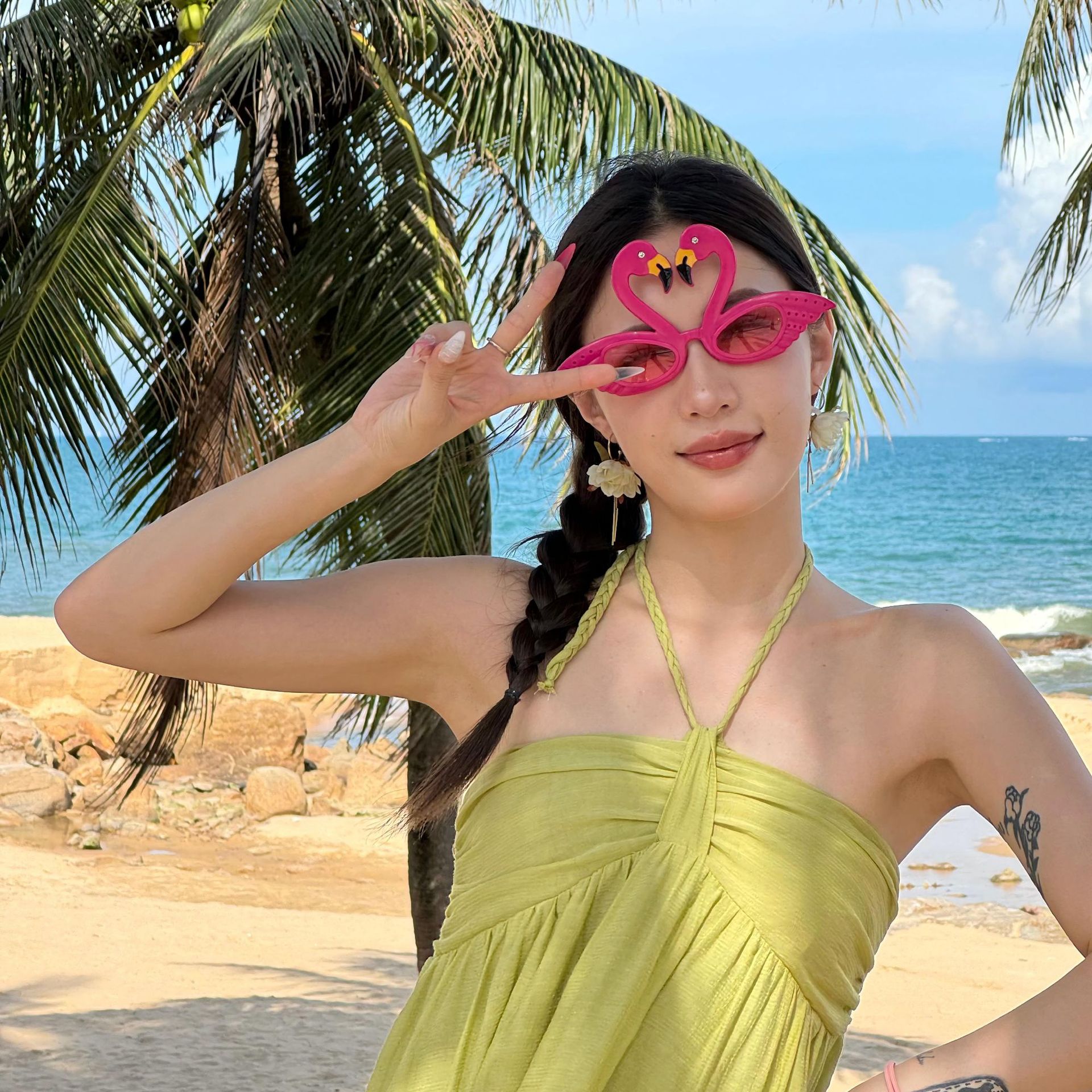 Gafas de Sol de Fiesta Hawaiana con Diseño de Flamenco ABS Decorativo para Playa image 33