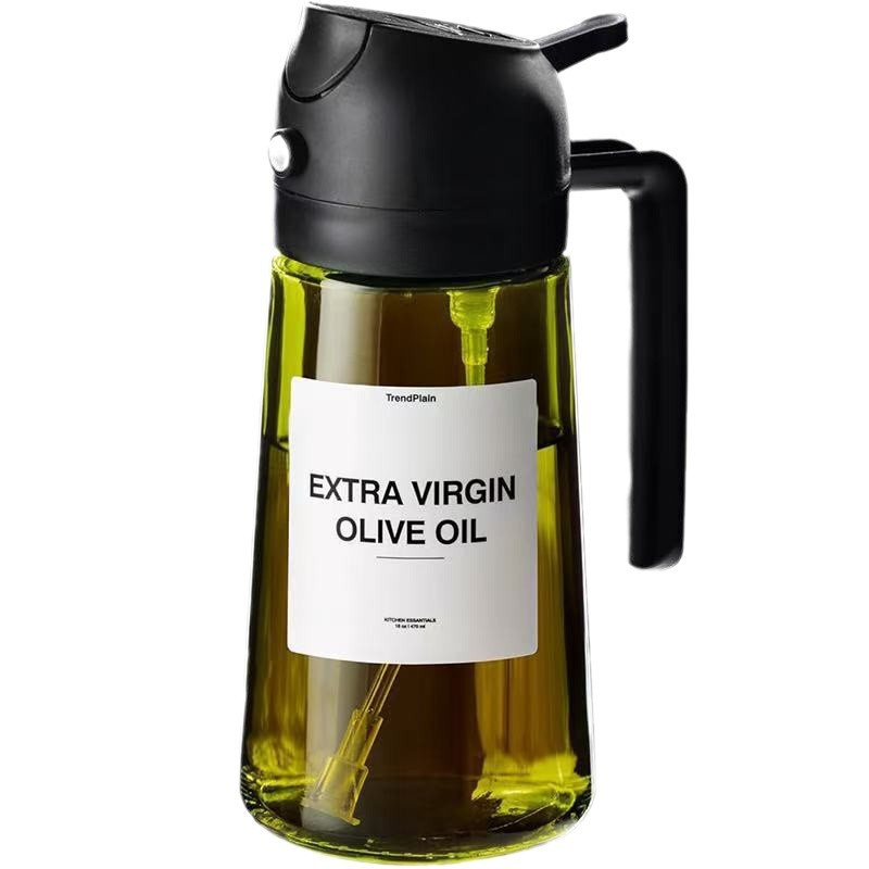 Pot de rociador de aceite espeso, vaporizador de aceite de vidrio atomizado automático integrado, pot de aceite de gran capacidad a prueba de fugas de aceite doméstico para cocina