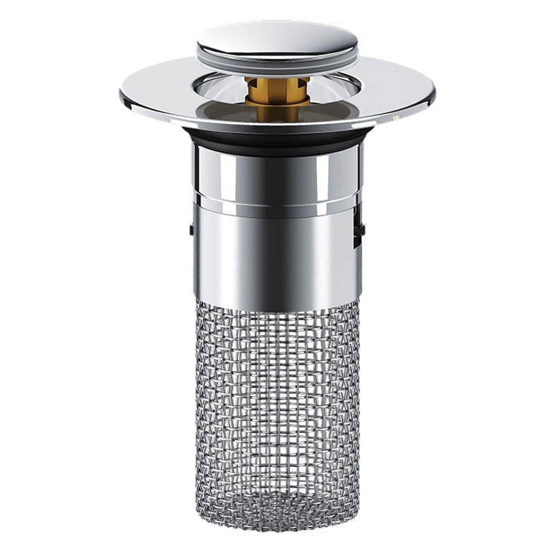 Lavabo con fugas de acero inoxidable desodorante Bounce núcleo Push-tipo escurridor piscina lavabo accesorios universales